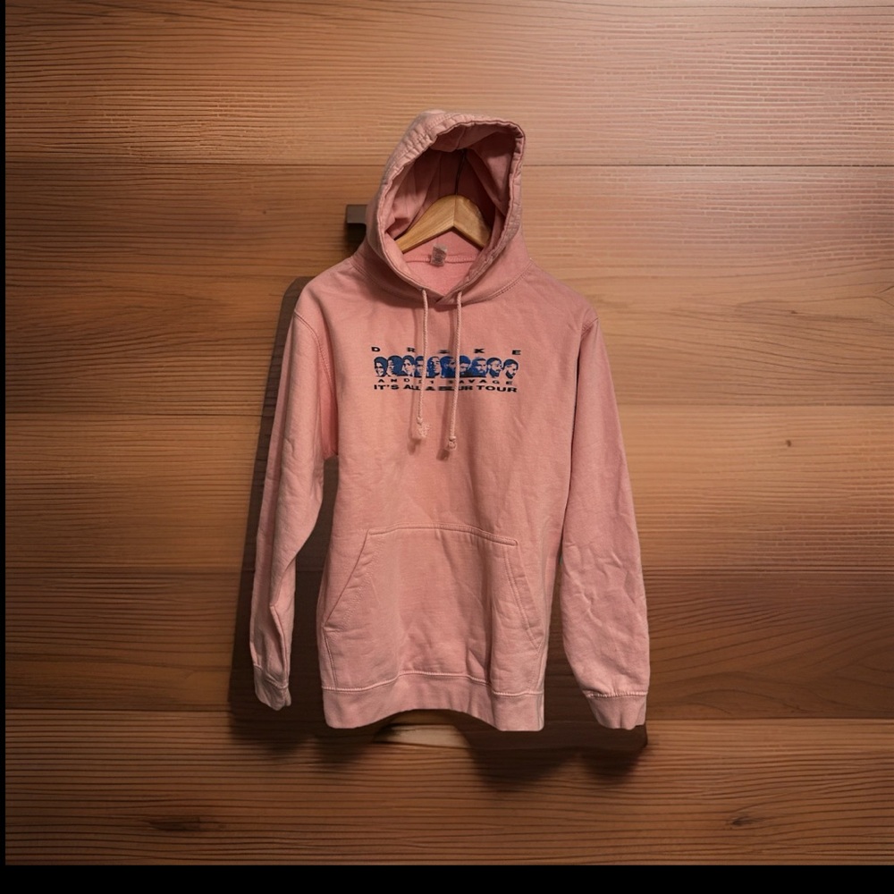 RARE-Drake x 21 Savage It’s All A Blur Pullover Hoodie Sweatshirt Pink Size S
